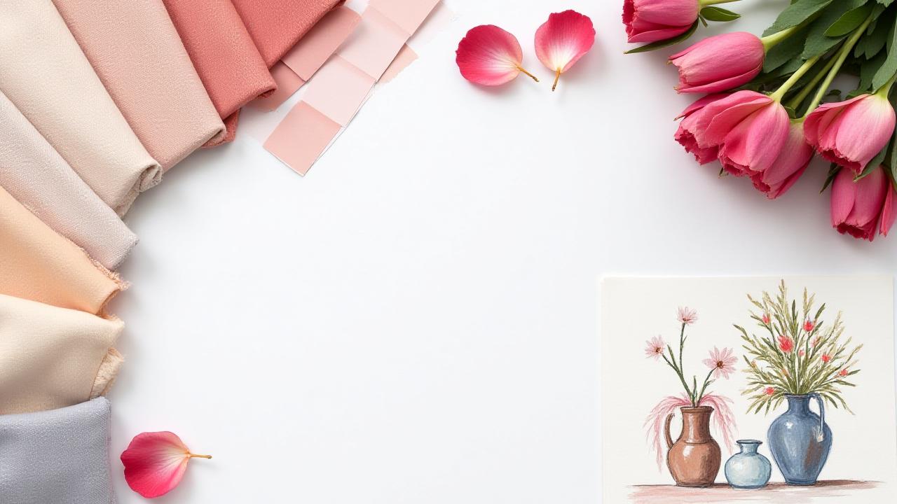 Collage de palettes de couleurs florales et fleurs correspondantes